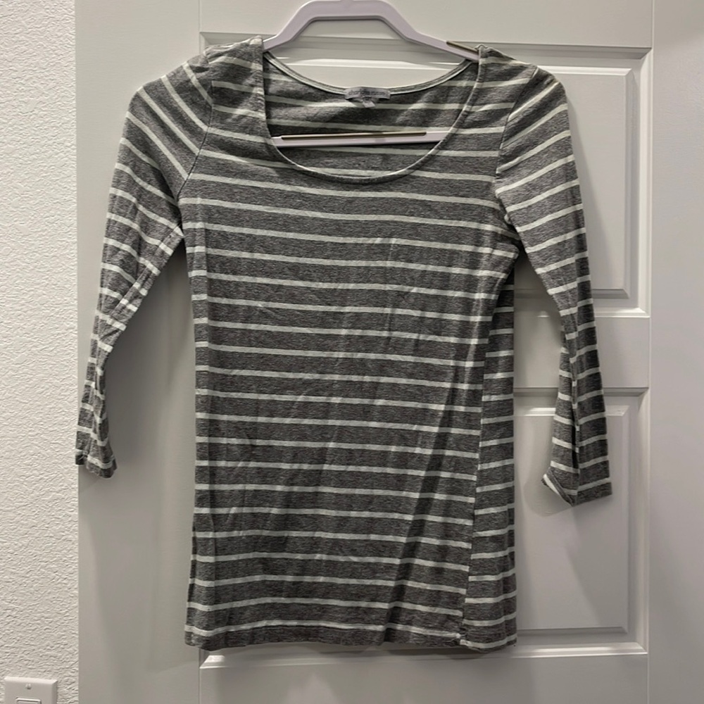 Medium Charlotte Russe light blue grey striped top